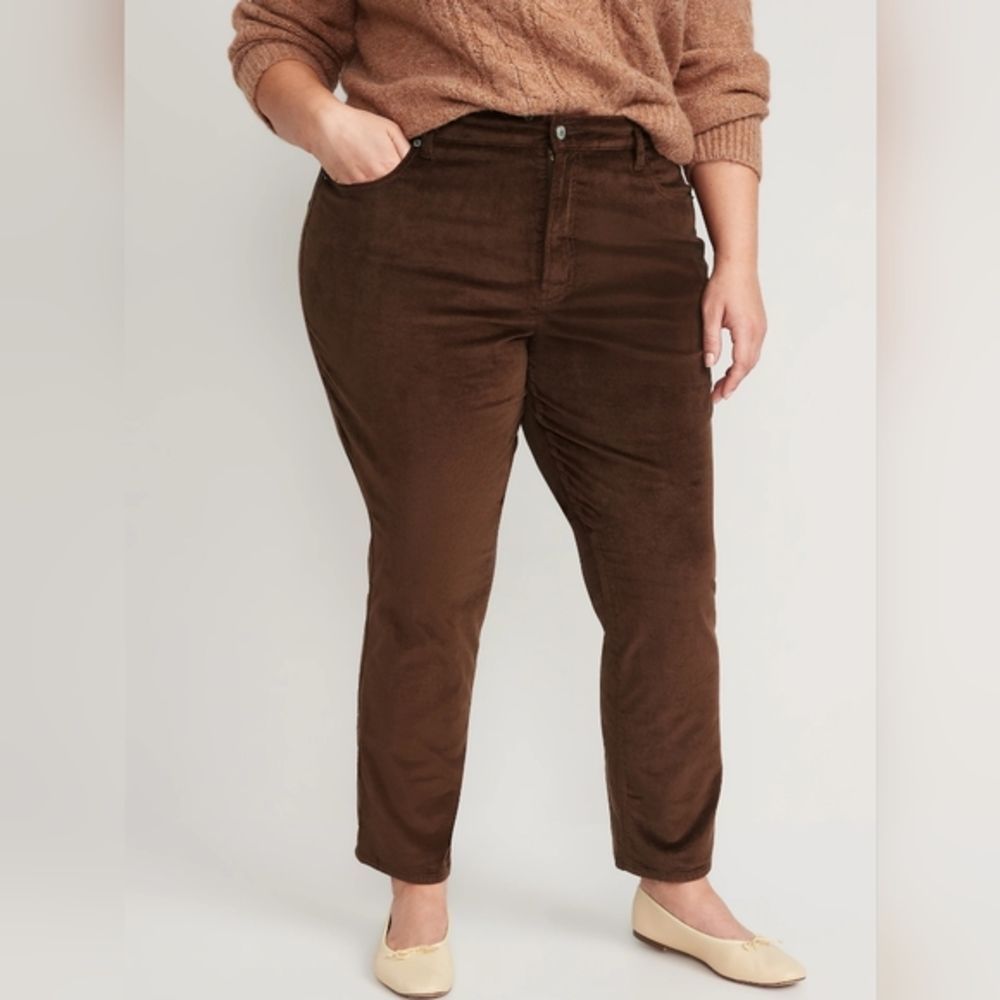 Womans Old Navy high flare faux suade pants size 14‎ NWT
